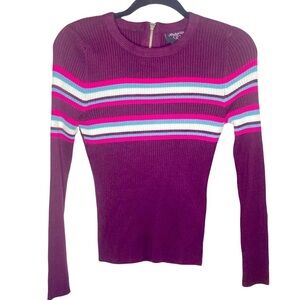 Hooked up by IOT ribbed tight fitting striped sweater 90s